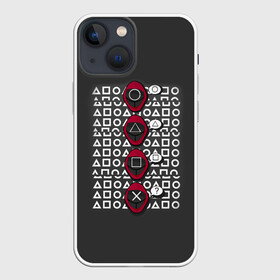 Чехол для iPhone 13 mini с принтом Игра в кальмара   символы в Курске,  |  | squid game | аноним | игра в кальмара | игра в кальмаров | игра на выживание | игры | маска | распорядитель | сериал | сотрудник | фильм