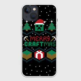 Чехол для iPhone 13 с принтом MINECRAFT (CHRISTMAS) в Курске,  |  | creeper | minecraft | steve | крипер | криппер | кубик | лего | майнкрафт | минекрафт | стив