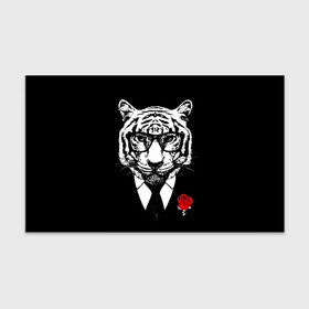 Бумага для упаковки 3D с принтом Тигр с красной розой в Курске, пластик и полированная сталь | круглая форма, металлическое крепление в виде кольца | Тематика изображения на принте: 2022 | authority | black suit | godfather | holiday | mafia | new year | red rose | year of the tiger | авторитет | год тигра | красная роза | крестный отец | мафия | новый год | праздник | тигр в очках | черный костюм