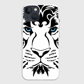 Чехол для iPhone 13 с принтом Водяной голубоглазый тигр в Курске,  |  | 2022 | blue eyes | new year | ornament | pattern | predator | strength and tranquility | water tiger | year of the tiger | водяной тигр | год тигра | голубые глаза | новый год | орнамент | сила и спокойствие | узор | хищник