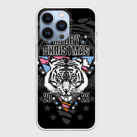 Чехол для iPhone 13 Pro с принтом Merry Christmas 2022 в Курске,  |  | 2022 | beast | merry christmas | new year | predator | stars | stern look | white tiger | year of the tiger | белый тигр | год тигра | звезды | зверь | новый год | суровый взгляд | хищник