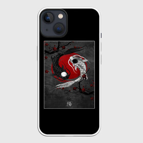 Чехол для iPhone 13 с принтом карпы инь янь в Курске,  |  | blood | carp | china | mystic | sakura | yan | yin | инь | карп | китай | крапы | кровь | мистика | сакура | янь