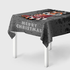 Скатерть 3D с принтом Keep calm and Merry Christmas в Курске, 100% полиэстер (ткань не мнется и не растягивается) | Размер: 150*150 см | 2022 | beast | buddhist | heart | keep calm and merry christmas | meditation | new year | spruce forest | tiger | year of the tiger | буддист | год тигра | ельник | зверь | медитация | новый год | сердце | тигр | черные очки