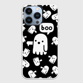 Чехол для iPhone 13 Pro с принтом BOO ПРИВЕДЕНИЕ ХЕЛЛОУИН в Курске,  |  | bats | bones | ghost | halloween | pumpkin | skull | кости | летучие мыши | приведение | призрак | скелет | тыква | хеллоуин | хоррор | хэллоуин