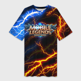 Платье-футболка 3D с принтом Mobile Legends разряды молний  flash в Курске,  |  | 515 unite | bang bang | battle arena | moba | mobile legends | mobile legends bang bang | online battle arena | банг банг | моба | мобайл легенд | мобиле легендс