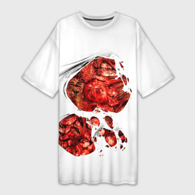 Платье-футболка 3D с принтом Рана на груди в Курске,  |  | halloween | кишки | кровь | препарирование | рана | хеллоуин | хелоуин | хэллоуин | хэлоуин
