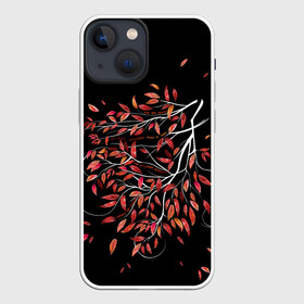 Чехол для iPhone 13 mini с принтом КРАСНЫЕ АКВАРЕЛЬНЫЕ ЛИСТЬЯ в Курске,  |  | красивое | листья | осенняя природа | осень | яркое