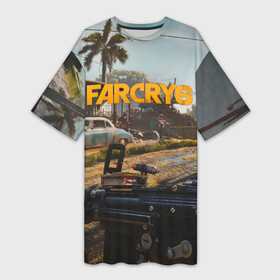 Платье-футболка 3D с принтом Far Cry 6 game art в Курске,  |  | art | cry | dani | far | farcry | game | rojas | shooter | ubisoft | арт | дани | куба | рохас | фаркрай | яра