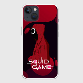 Чехол для iPhone 13 с принтом Игра в кальмара Red   Black в Курске,  |  | among us | squid game | выживание | игра в кальмара | кальмар | корейский | корея | хван чжун хо | чо сан