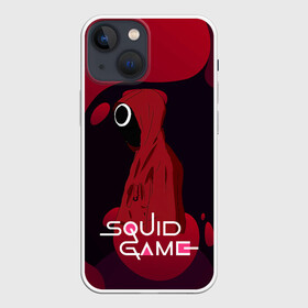 Чехол для iPhone 13 mini с принтом Игра в кальмара Red   Black в Курске,  |  | Тематика изображения на принте: among us | squid game | выживание | игра в кальмара | кальмар | корейский | корея | хван чжун хо | чо сан