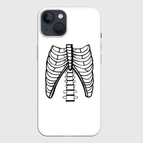 Чехол для iPhone 13 с принтом ребра скелета в Курске,  |  | anatomy | bones | cell | chest | death | disks | halloween | open | ribs | skeleton | spine | анатомия | грудная | диски | клетка | кости | открытая | позвоночник | ребра | скелет | хэллоуин