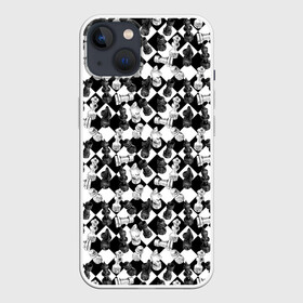 Чехол для iPhone 13 с принтом Шахматы на шахматной доске в Курске,  |  | chess | анатолий карпов | бобби фишер | владимир крамник | гари каспаров | игра | король | ладья | магнус карлсен | математика | михаил ботвинник | пешка | ферзь | хосерауль капабланка | чёрнобелые