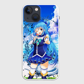 Чехол для iPhone 13 mini с принтом AquаKaraoke в Курске,  |  | anime | aqua | beach | girl | god | konosuba | manga | water | witch | аква | аниме | богиня | ведьма | ведьмы | вода | девочка | манга | пляж | прекрасный мир