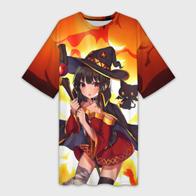 Платье-футболка 3D с принтом MeguminYunyun в Курске,  |  | anime | konosuba | manga | megumin | witch | аниме | ведьма | ведьмы | взрыв | манга | мегумин | прекрасный мир | юн юн | юнюн