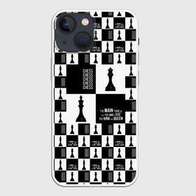 Чехол для iPhone 13 mini с принтом Шахматы. Король и королева. 2022 в Курске,  |  | chees | клетки | королева | король | шахматы