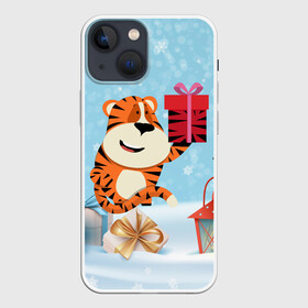 Чехол для iPhone 13 mini с принтом Тигренок с подарком 2022 в Курске,  |  | 2022 | год тигра | новый год | новый год 2022 | символ года | тигр | тигренок | тигрица | тигры