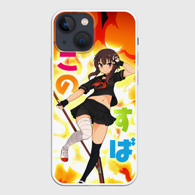 Чехол для iPhone 13 mini с принтом Meg в Курске,  |  | anime | cat | girl | konosuba | manga | megumin | schoolgirl | witch | аниме | ведьма | ведьмы | девочка | коносуба | кот | кошка | манга | мегумин | прекрасный мир | школьница | юн юн | юнюн