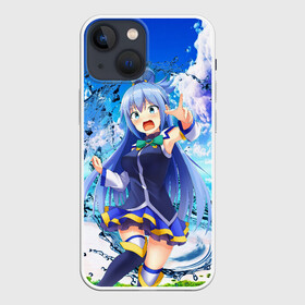 Чехол для iPhone 13 mini с принтом Aqua Beach в Курске,  |  | Тематика изображения на принте: anime | aqua | beach | girl | god | konosuba | manga | water | witch | аква | аниме | богиня | ведьма | ведьмы | вода | девочка | манга | пляж | прекрасный мир