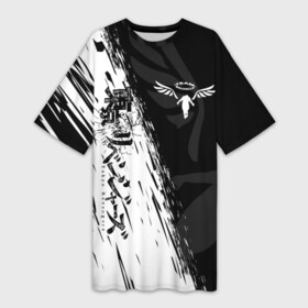 Платье-футболка 3D с принтом ТОКИЙСКИЕ МСТИТЕЛИ WALHALLA КЛАН в Курске,  |  | anime | draken | mikey | tokyorevengers | valhalla | аниме | вальгала | дракен | иероглифы | кэн | манга | мандзиро | микки | рюгудзи | сано | символы | токийские мстители