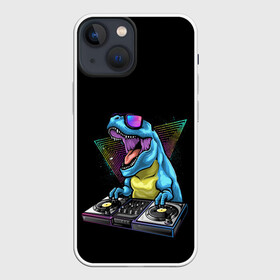 Чехол для iPhone 13 mini с принтом Динозавр ди джей в Курске,  |  | t rex | ди джей | динозавр | мем | тирекс
