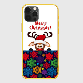 Чехол для iPhone 12 Pro с принтом Merry Christmas (оленёнок) в Курске, силикон | область печати: задняя сторона чехла, без боковых панелей | christmas | merry christmas | santa claus | дед мороз | ёлка | новогодние олени | новый год | оленёнок бэмби | оленёнок рудольф | орнамент | с новым годом | сантаклаус | свитер с оленями | снегурочка | снежинки | узоры