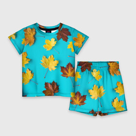 Детский костюм с шортами 3D с принтом Кленовый листочек в Курске,  |  | Тематика изображения на принте: красивое | листья | модное | осень | тренды