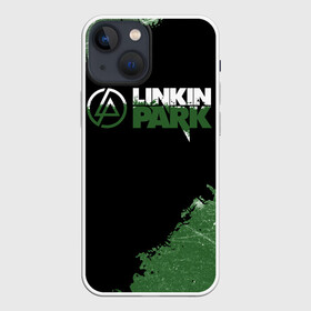 Чехол для iPhone 13 mini с принтом Линкин Парк в стиле Гранж | Linkin Park в Курске,  |  | album | bennington | chester | green | grunge | linkin park | mike | music | rock | shinoda | style | альбом | беннингтон | гитара | гранж | линкин парк | логотип | музыка | надпись | певец | полосы | потертости | рок | честер | шинода