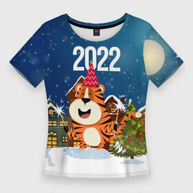 Женская футболка 3D Slim с принтом Тигр  новый год 2022 в Курске,  |  | 2022 | год тигра | новый год | новый год 2022 | символ года | тигр | тигренок | тигрица | тигры