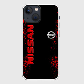 Чехол для iPhone 13 mini с принтом NISSAN RED в Курске,  |  | nissan | авто | автомобиль | логотип | марка | машина | надпись | нисан | текстура