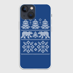 Чехол для iPhone 13 mini с принтом Север в Курске,  |  | merry christmas | santa claus | алатырь | бабушкин свитер | белые медведи | вышиванка | новый год | обережная вышивка | орнамент | свитер | свитер с оленями | северные медведи | северные узоры | снежинки | узоры