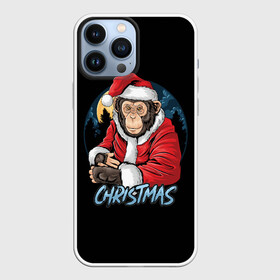 Чехол для iPhone 13 Pro Max с принтом CHRISTMAS (обезьяна) в Курске,  |  | chimpanzee | christmas | gorilla | merry christmas | monkey | santa claus | бигфут | гамадрил | гиббон | год обе | горилла | дед мороз | ёлка | животное | зверь | мартышка | новый год | обезьяна | орангутан | подарок | праздник