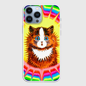 Чехол для iPhone 13 Pro Max с принтом Psychedelic Rainbow Cat в Курске,  |  | benedict cumberbatch | louis wain | louis wains cats | psychedelic rainbow cat | the electrical life | антропоморфный | бенедикт камбербэтч | известный художник | кошачьи миры луиса уэйна | луис вэйн | луис уэйн | радуга | радужный кот