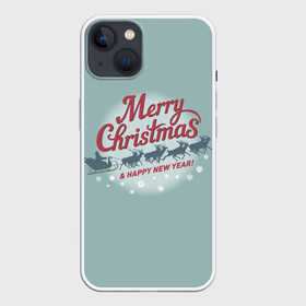 Чехол для iPhone 13 с принтом Merry Christmas (хо хо хо) в Курске,  |  | christmas | merry christmas | santa claus | дед мороз | ёлка | зима | мороз | новый год | олени | подарок | праздник | рождество | с новым годом | сани с оленями | санта клаус | снегурочка | снежинки