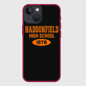 Чехол для iPhone 13 mini с принтом Haddonfield High School 1978 в Курске,  |  | face | haddonfield | halloween | high | killer | leather | maniac | michael | myers | mystic | school | uniform | кожаное | лицо | майерс | майкл | мистика | старшая | униформа | форма | хаддонифилд | хэллоуин | ш