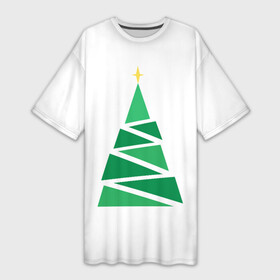 Платье-футболка 3D с принтом Рождественское дерево в Курске,  |  | Тематика изображения на принте: веселье | ель | новогоднее чудо | новый год | отдых | праздники | рождественское дерево