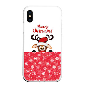 Чехол для iPhone XS Max матовый с принтом Оленёнок (Merry Christmas) в Курске, Силикон | Область печати: задняя сторона чехла, без боковых панелей | merry christmas | santa claus | дед мороз | ёлка | зверь | зима | лось | мороз | новогодние олени | новый год | оленёнок бэмби | оленёнок рудольф | олень | подарок | празд | рождество | с новым годом | сантаклаус