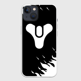 Чехол для iPhone 13 с принтом DESTINY 2 LOGO WHITE FIRE в Курске,  |  | bungie | cayde 6 | cyd6 | destiny | destiny 2 | forsaken | gambit | ghost | hunter | light | mara sov | titan | warlock | банги | варлок | габмит | дестини | дестини 2 | зур | кейд | кейд 6 | коро | мара сов | отвергнутые 