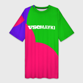 Платье-футболка 3D с принтом VseMayki Logo в Курске,  |  | vse mayki | vsemayki | все майки | всемайки | лого | майки