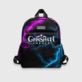 Детский рюкзак 3D с принтом GENSHIN IMPACT NEON FLASH | НЕОНОВЫЕ РАЗРЯДЫ МОЛНИЙ в Курске, 100% полиэстер | лямки с регулируемой длиной, сверху петелька, чтобы рюкзак можно было повесить на вешалку. Основное отделение закрывается на молнию, как и внешний карман. Внутри дополнительный карман. По бокам два дополнительных кармашка | Тематика изображения на принте: amber | anime | genshin impact | girl | jean | lisa | paimon | xiao | zelda | анемо | аниме | геншен импакт | геншин импакт | геншин эмпакт | геншинимпакт | девушка | игры | кли | лиза | паймон | пеймон | персонажи | сяо | тян