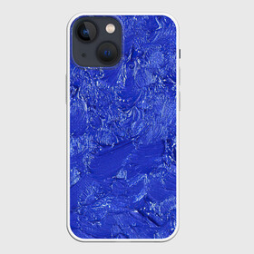 Чехол для iPhone 13 mini с принтом Синие мазки в Курске,  |  | акварель | арт | краски | мазки | мазки красок | рисунок | рисунок акварелью | рисунок красками