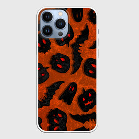 Чехол для iPhone 13 Pro Max с принтом Halloween print в Курске,  |  | Тематика изображения на принте: halloween | подарок на хэллоуин | страшный принт | тыква хэллоуин | ужастик | хэллоуин