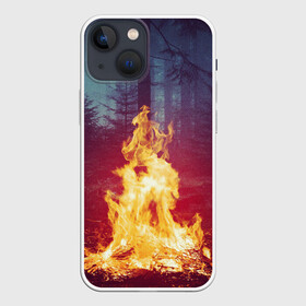 Чехол для iPhone 13 mini с принтом Пикник в лесу в Курске,  |  | искра | костёр | лес | лето | ночь | огонь | природа