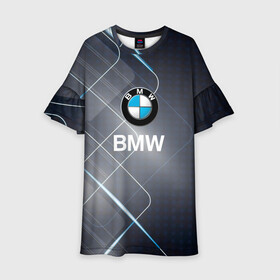 Детское платье 3D с принтом [BMW] Logo в Курске, 100% полиэстер | прямой силуэт, чуть расширенный к низу. Круглая горловина, на рукавах — воланы | Тематика изображения на принте: bmw | bmw performance | m | motorsport | performance | бмв | моторспорт