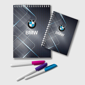 Блокнот с принтом [BMW] Logo в Курске, 100% бумага | 48 листов, плотность листов — 60 г/м2, плотность картонной обложки — 250 г/м2. Листы скреплены удобной пружинной спиралью. Цвет линий — светло-серый
 | Тематика изображения на принте: bmw | bmw performance | m | motorsport | performance | бмв | моторспорт