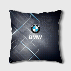 Подушка 3D с принтом [BMW] Logo в Курске, наволочка – 100% полиэстер, наполнитель – холлофайбер (легкий наполнитель, не вызывает аллергию). | состоит из подушки и наволочки. Наволочка на молнии, легко снимается для стирки | bmw | bmw performance | m | motorsport | performance | бмв | моторспорт