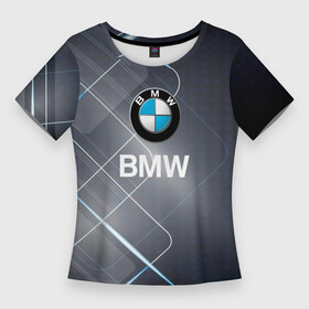 Женская футболка 3D Slim с принтом [BMW] Logo в Курске,  |  | bmw | bmw performance | m | motorsport | performance | бмв | моторспорт
