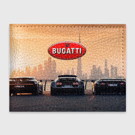 Обложка для студенческого билета с принтом Bugatti на фоне Дубая ОАЭ с логотипом в Курске, натуральная кожа | Размер: 11*8 см; Печать на всей внешней стороне | bugatti chiron | bugatti veyron | бугатти | гиперкары | дубай | закат | оаэ | спортивные машины | спорткары