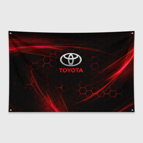 Флаг-баннер с принтом [Toyota] Неоновые соты в Курске, 100% полиэстер | размер 67 х 109 см, плотность ткани — 95 г/м2; по краям флага есть четыре люверса для крепления | auto | sport | toyota | авто | автомобиль | бренд | спорт | тойота