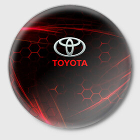 Значок с принтом [Toyota] Неоновые соты в Курске,  металл | круглая форма, металлическая застежка в виде булавки | Тематика изображения на принте: auto | sport | toyota | авто | автомобиль | бренд | спорт | тойота