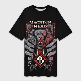 Платье-футболка 3D с принтом Machine Head  Lion Heart в Курске,  |  | heavy metal | lion heart | machine head | metal | грув метал | группы | метал | музыка | рок | трэш метал | хэви метал